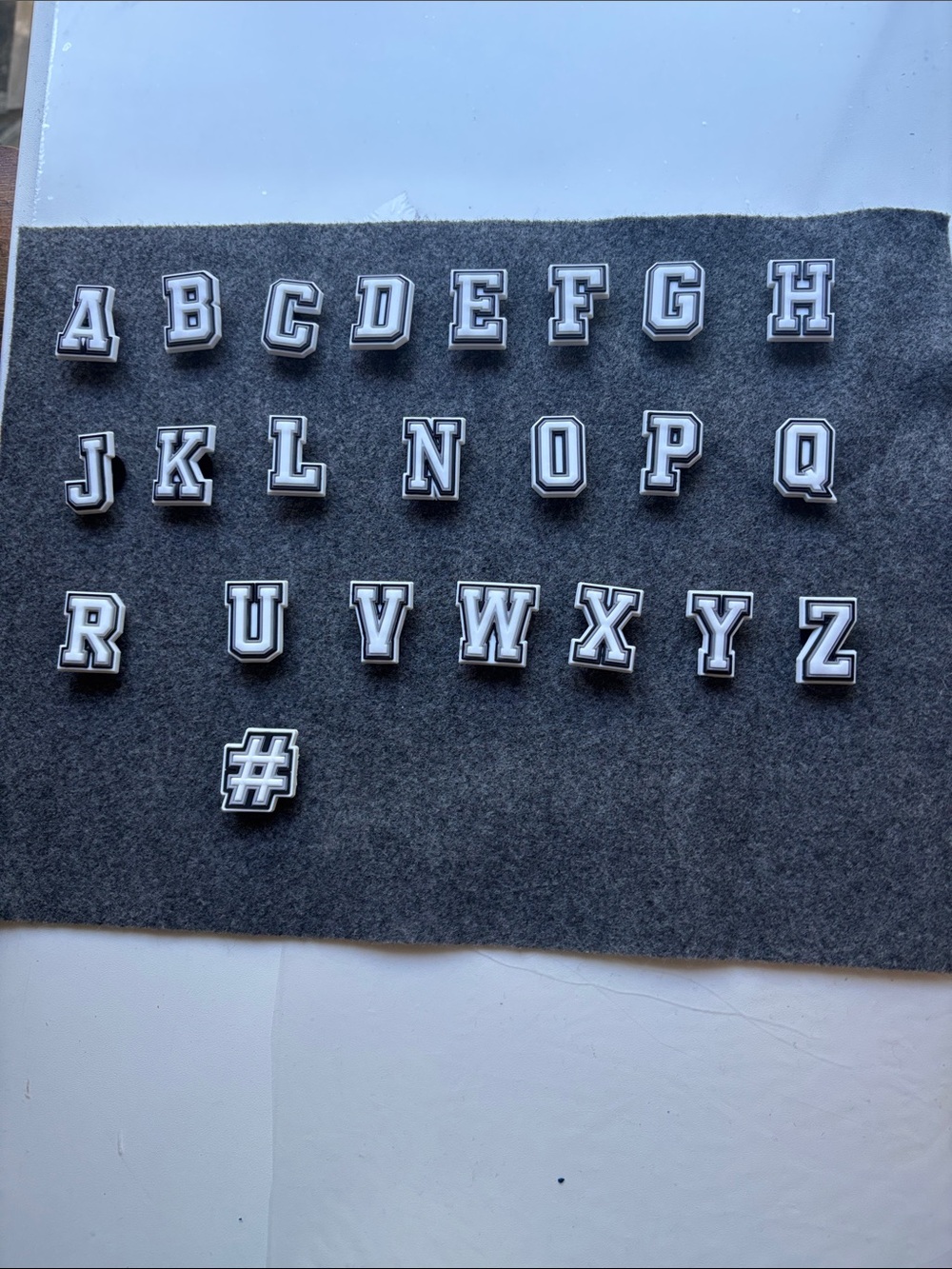 Crocs Jibbet Alphabet Letter Black & White Initials
